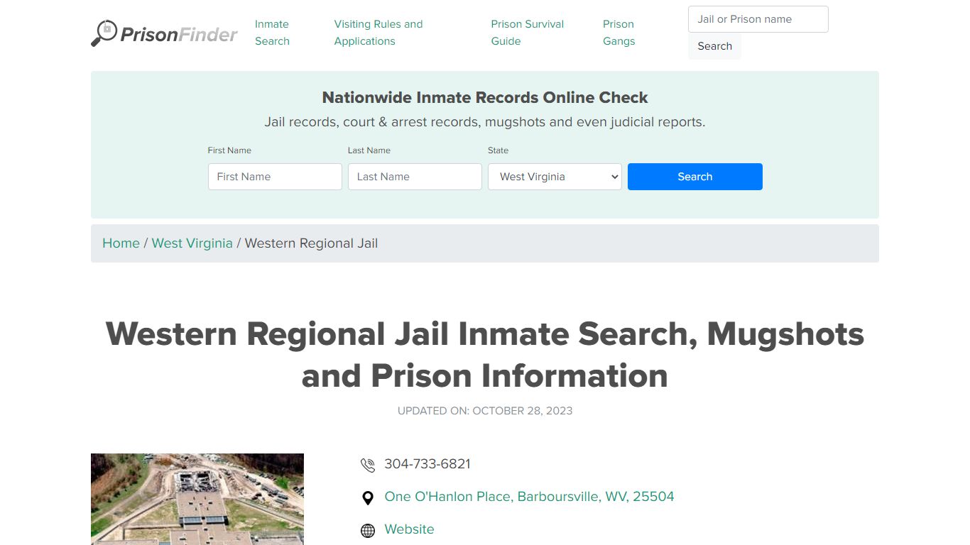 Western Regional Jail Inmate Search, Mugshots and Prison Information
